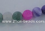 CAG7570 15.5 inches 12mm round frosted agate beads wholesale