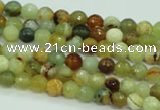 CFW01 15.5 inches 4mm faceted round flower jade beads wholesale