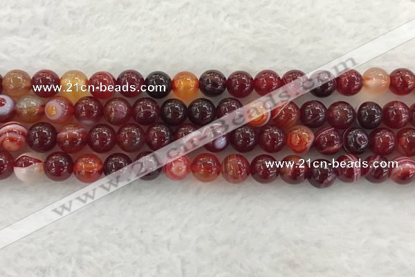 CAA1922 15.5 inches 8mm round banded agate gemstone beads