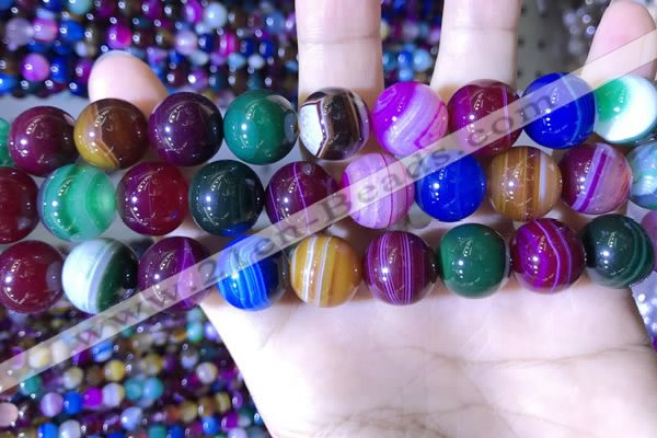 CAA2036 15.5 inches 16mm round banded agate gemstone beads