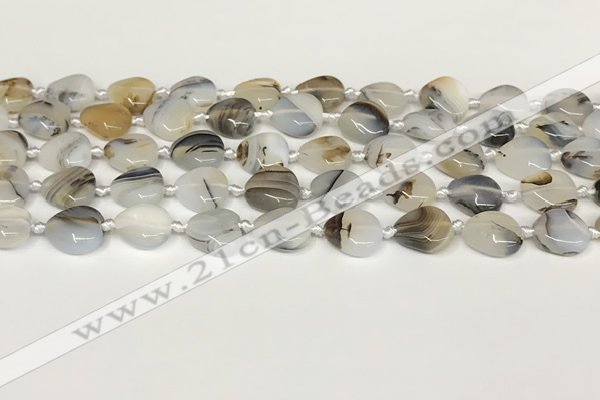 CAA4386 15.5 inches 12mm heart Montana agate beads