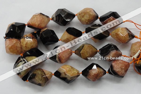 CAA503 15.5 inches 26*38mm faceted nuggets agate druzy geode beads