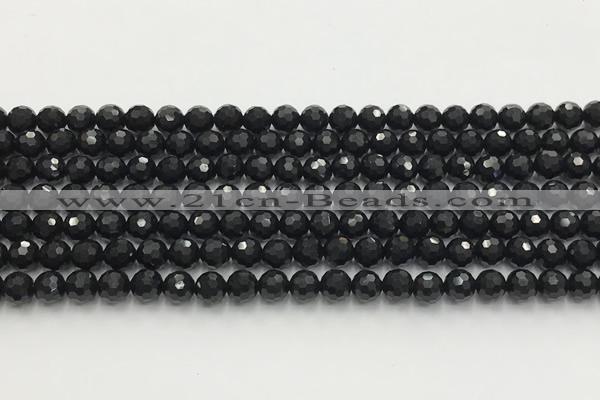 CAA5337 15.5 inches 6mm faceted round black onyx beads wholesale