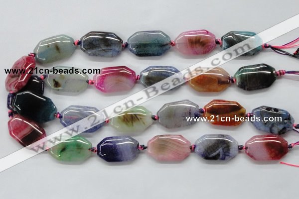 CAA549 15.5 inches 18*30mm octagonal dyed madagascar agate beads