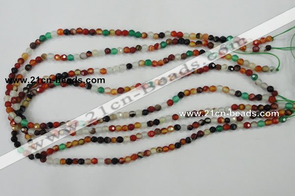 CAA706 15.5 inches 4mm faceted round fire crackle agate beads