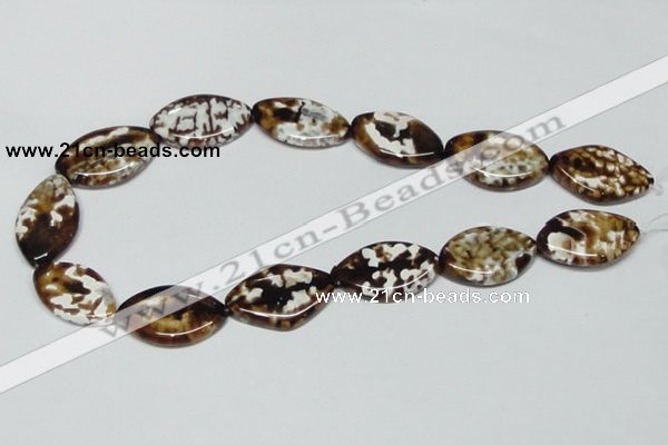 CAB636 15.5 inches 20*30mm marquise leopard skin agate beads