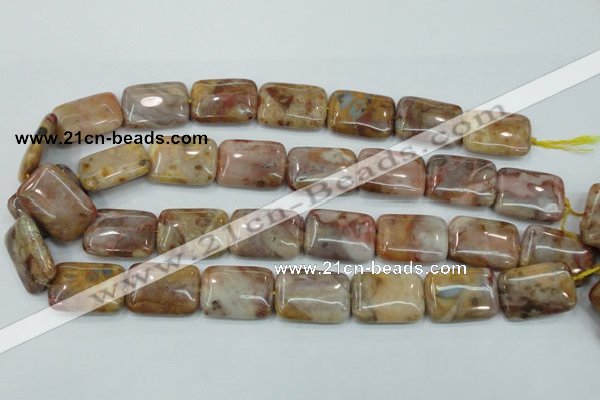 CAB979 15.5 inches 18*25mm rectangle Morocco agate beads wholesale