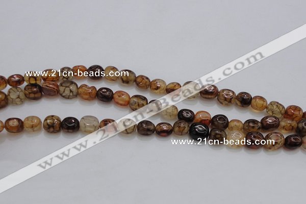 CAG4139 15.5 inches 6*8mm nuggets dragon veins agate beads