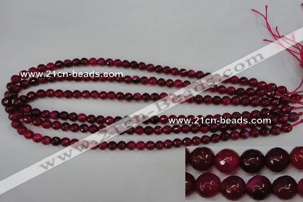 CAG4489 15.5 inches 6mm faceted round agate beads wholesale