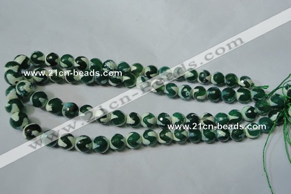 CAG4701 15.5 inches 10mm faceted round tibetan agate beads wholesale