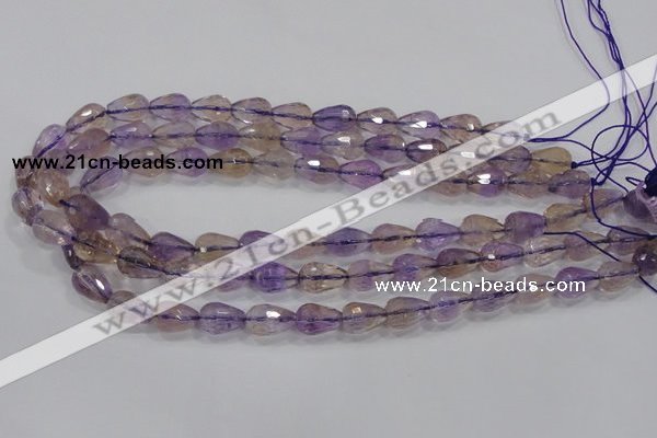 CAN23 15.5 inches 10*14mm faceted teardrop natural ametrine beads