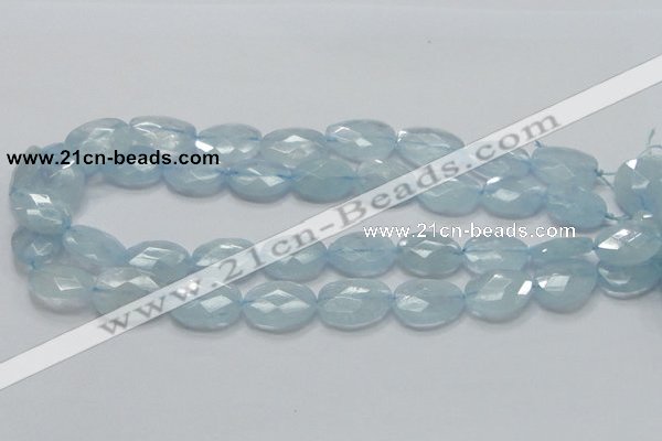 CAQ52 15.5 inches 15*20mm faceted oval natural aquamarine beads