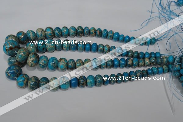 CAT302 15.5 inches 7*10mm – 15*20mm rondelle dyed aqua terra jasper beads