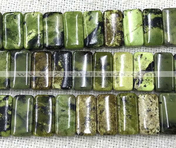 CAU582 7.5 inches 10*20mm rectangle double drilled Australia chrysoprase beads