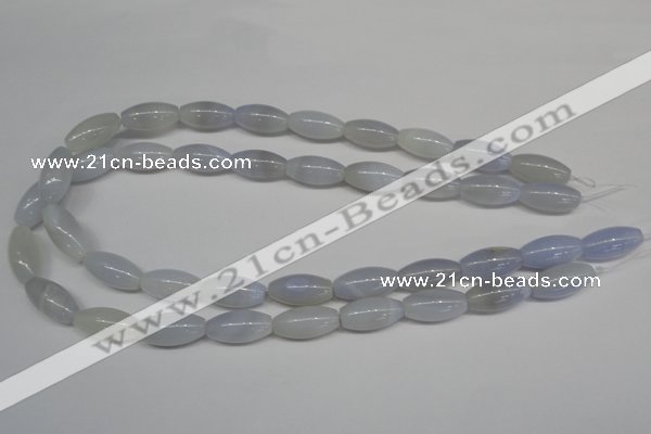 CBC25 15.5 inches 10*20mm rice blue chalcedony beads wholesale