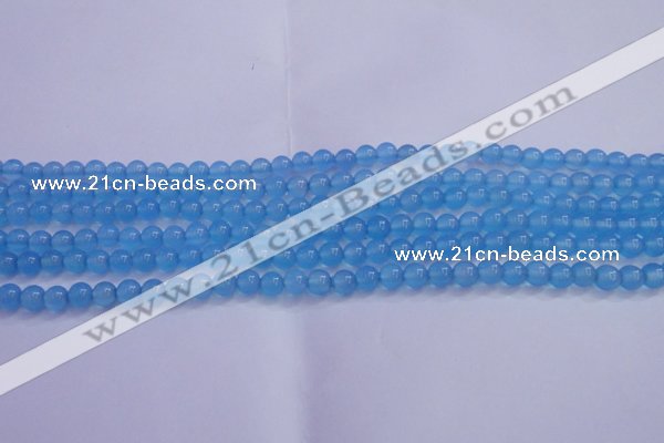 CBC261 15.5 inches 6mm AA grade round ocean blue chalcedony beads