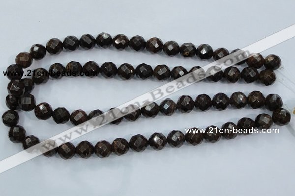 CBZ104 15.5 inches 8mm faceted round bronzite gemstone beads