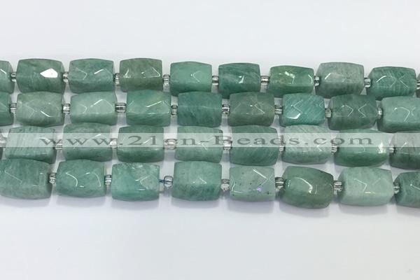 CCB891 11*15mm-12*16mm faceted cuboid Amazonite beads wholesale