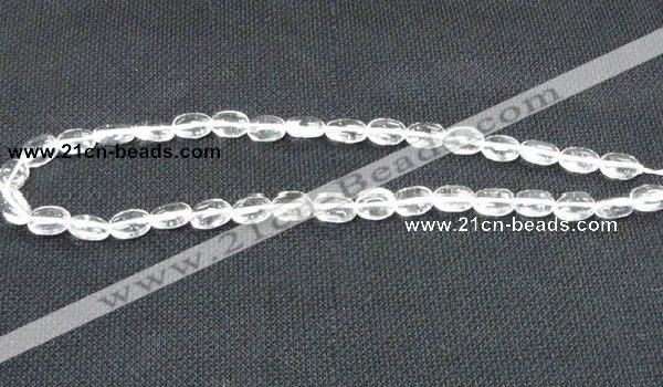 CCC269 15 inches 8*16mm oval grade A natural white crystal beads