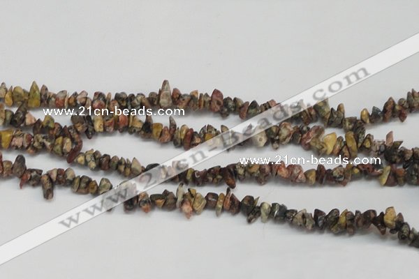 CCH204 34 inches 3*5mm red leopard skin jasper chips beads wholesale