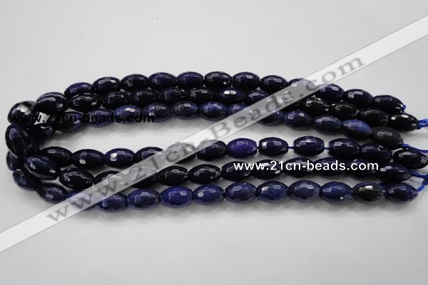 CCN1473 15.5 inches 10*14mm faceted rice candy jade beads wholesale