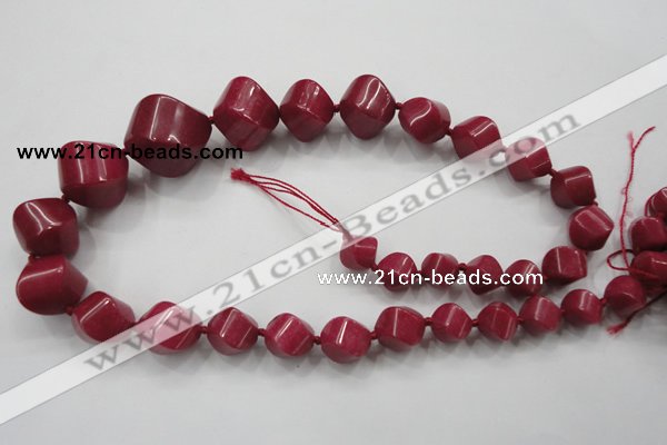 CCN1541 15.5 inches 10*14mm - 20*25mm twisted tetrahedron candy jade beads