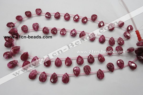 CCN1581 15.5 inches 10*14mm briolette candy jade beads wholesale