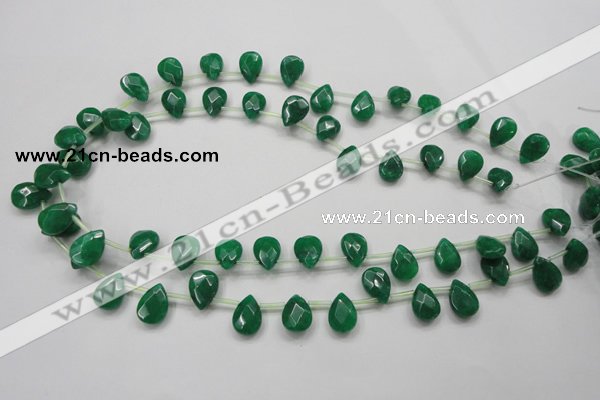 CCN1584 15.5 inches 10*14mm briolette candy jade beads wholesale