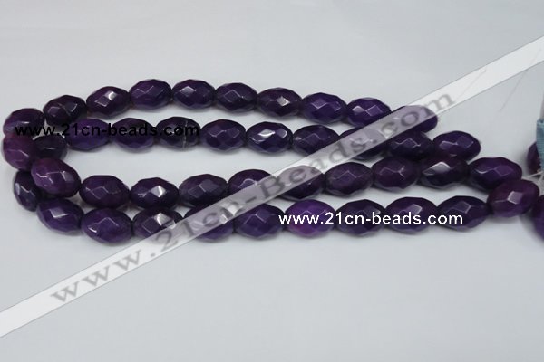 CCN182 15.5 inches 13*18mm faceted rice candy jade beads