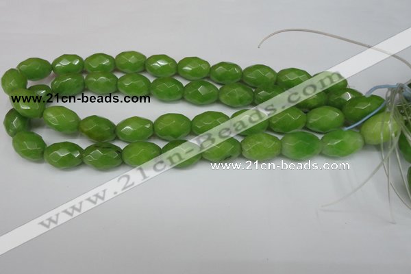 CCN185 15.5 inches 13*18mm faceted rice candy jade beads