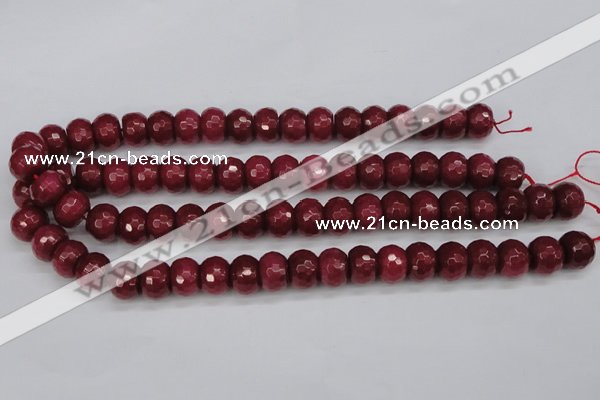 CCN1993 15 inches 10*14mm faceted rondelle candy jade beads wholesale