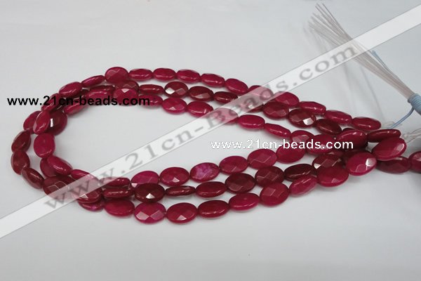 CCN217 15.5 inches 10*14mm faceted oval candy jade beads