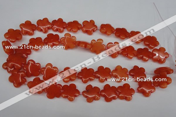 CCN2343 15.5 inches 20mm carved flower candy jade beads wholesale