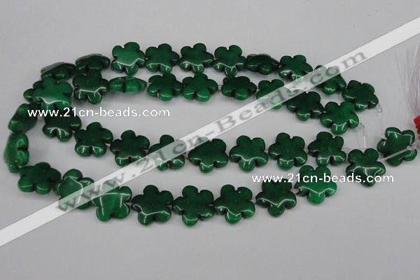 CCN2347 15.5 inches 20mm carved flower candy jade beads wholesale