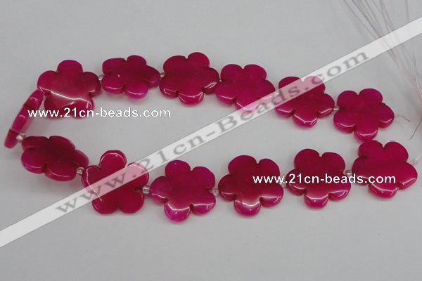 CCN2352 15.5 inches 30mm carved flower candy jade beads wholesale