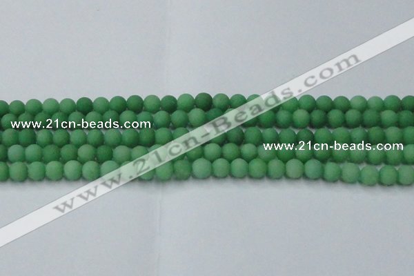 CCN2537 15.5 inches 6mm round matte candy jade beads wholesale