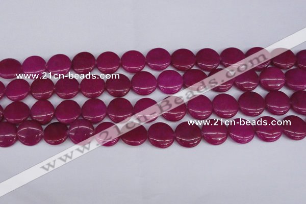 CCN2601 15.5 inches 18mm flat round candy jade beads wholesale