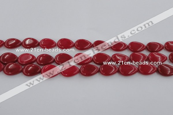 CCN3864 15.5 inches 13*18mm flat teardrop candy jade beads