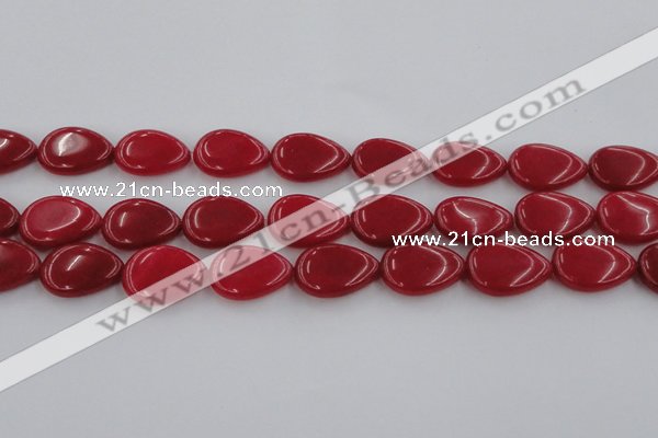 CCN3894 15.5 inches 18*25mm flat teardrop candy jade beads