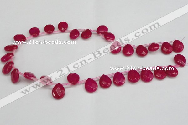 CCN3930 Top-drilled 12*15mm briolette candy jade beads wholesale