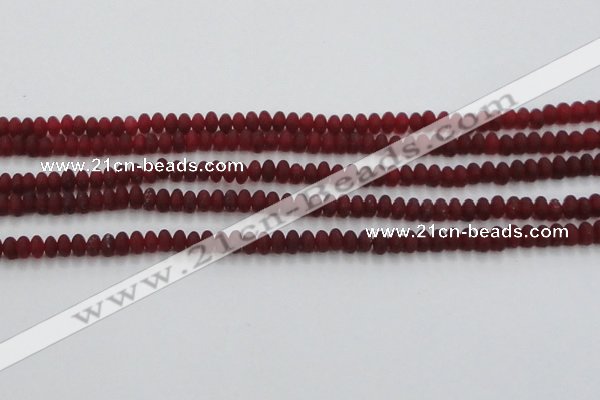 CCN4502 15.5 inches 3*5mm rondelle matte candy jade beads