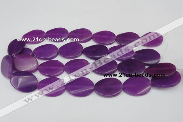 CCN618 15.5 inches 22*30mm twisted oval candy jade beads wholesale