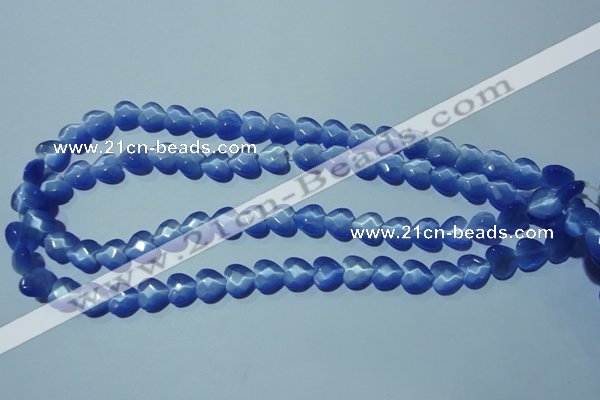 CCT964 15 inches 10*10mm faceted heart cats eye beads wholesale