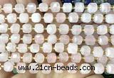 CCU1351 15 inches 6mm - 7mm faceted cube rose quartz beads