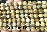 CCU1377 15 inches 6mm - 7mm faceted cube picture jasper beads