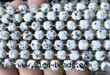 CCU1378 15 inches 6mm - 7mm faceted cube sesame jasper beads