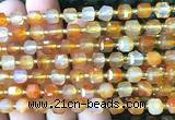 CCU1388 15 inches 6mm - 7mm faceted cube carnelian beads