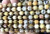 CCU1396 15 inches 6mm - 7mm faceted cube yellow crazy lace agate beads