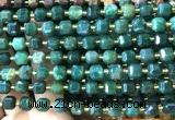 CCU1398 15 inches 6mm - 7mm faceted cube moss agate beads