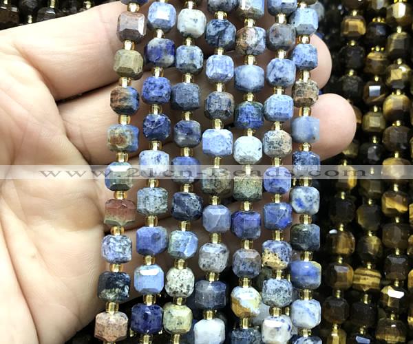 CCU1402 15 inches 6mm - 7mm faceted cube sunset dumortierite beads